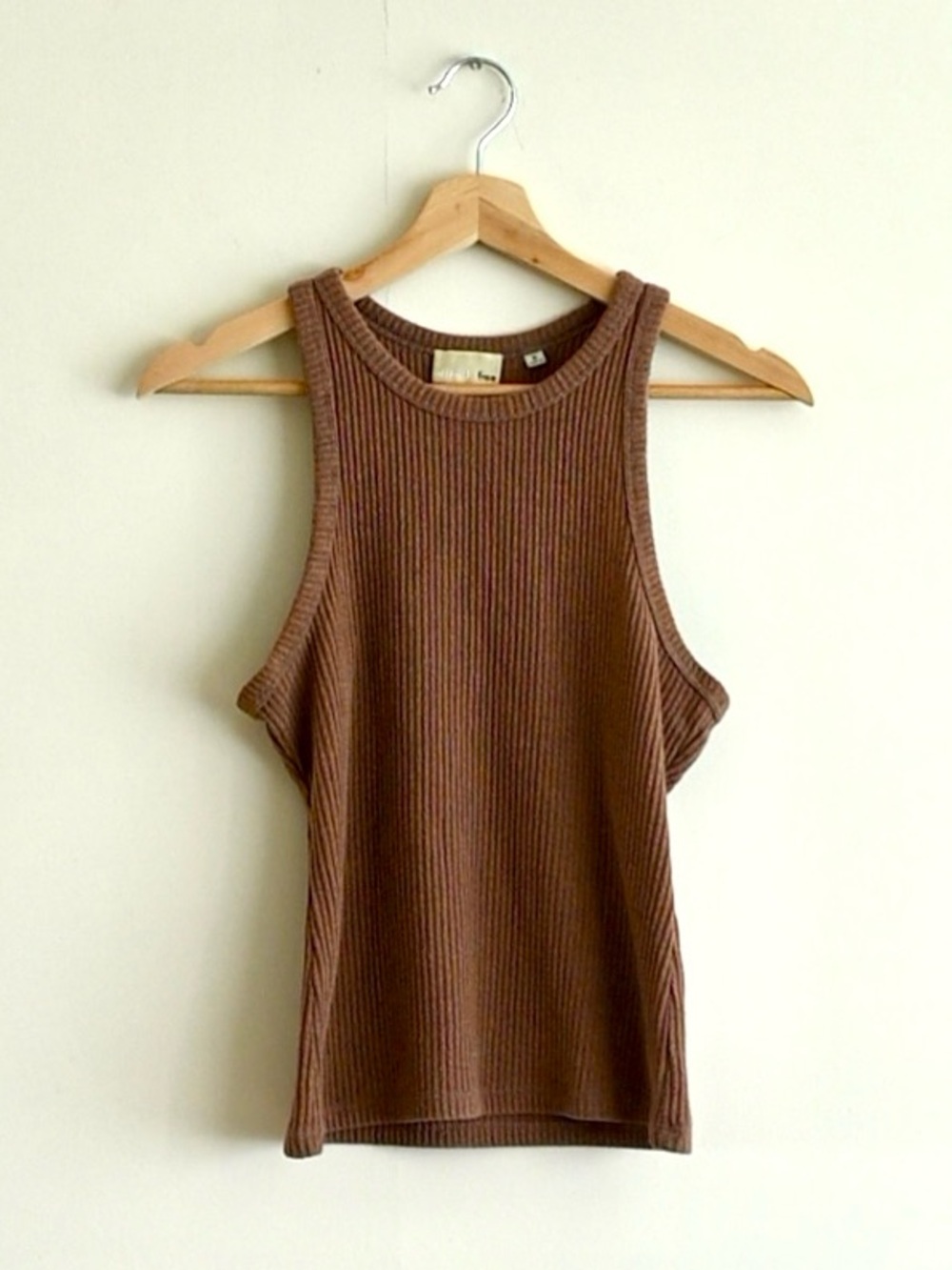 Wilfred Free Ribbed Tank Top Brown High Neck Size M